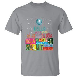 Travel Lover T Shirt Hello Word in Different Languages Greetings TS09 Sport Gray Printyourwear
