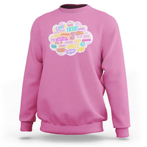 Travel Lover Sweatshirt Hello Word in Different Languages Greetings TS09 Azalea Printyourwear