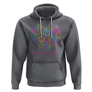 Travel Lover Hoodie Vintage Stamp Flight Travel Vacation Cruise Trip TS09 Charcoal Printyourwear