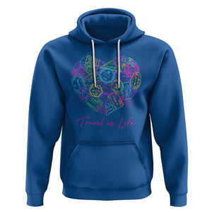 Travel Lover Hoodie Vintage Stamp Flight Travel Vacation Cruise Trip TS09 Royal Blue Printyourwear