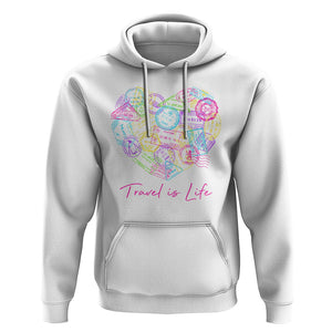 Travel Lover Hoodie Vintage Stamp Flight Travel Vacation Cruise Trip TS09 White Printyourwear