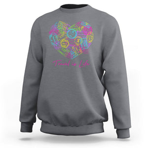 Travel Lover Sweatshirt Vintage Stamp Flight Travel Vacation Cruise Trip TS09 Charcoal Printyourwear