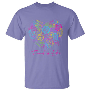 Travel Lover T Shirt Vintage Stamp Flight Travel Vacation Cruise Trip TS09 Violet Printyourwear