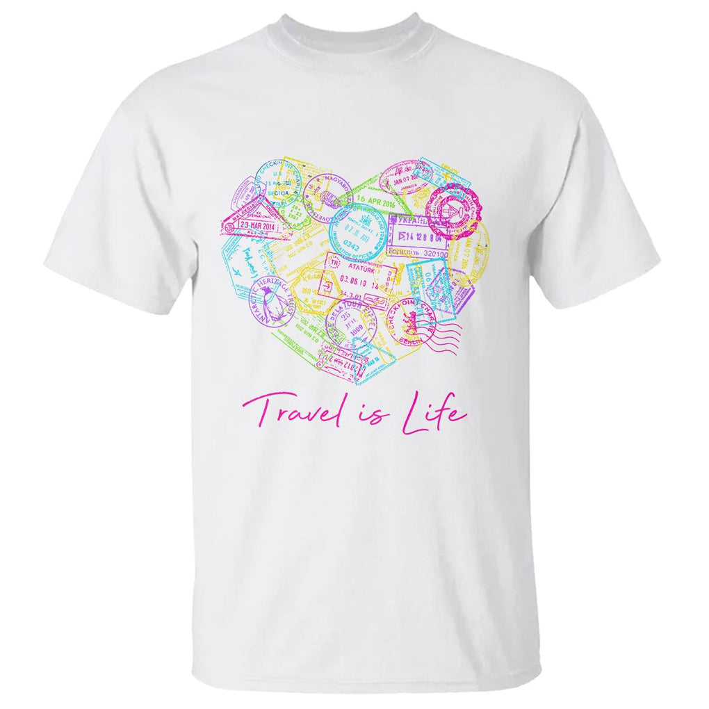 Travel Lover T Shirt Vintage Stamp Flight Travel Vacation Cruise Trip TS09 White Printyourwear