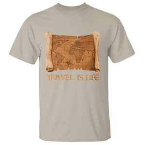 Travel is Life T Shirt Vintage World Map Traveling TS09 Sand Printyourwear