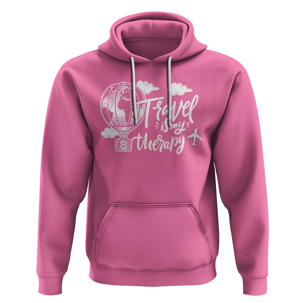 Travel Is My Therapy Hoodie World Traveling TS09 Azalea Printyourwear