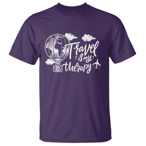 Travel Is My Therapy T Shirt World Traveling TS09 Purple Printyourwear