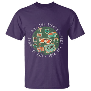 Travel Lover T Shirt Life Is Short Buy The Ticket Take The Ride Traveling TS09 Purple Printyourwear