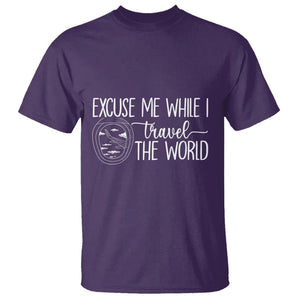 Funny Traveling T Shirt Excuse Me While I Travel The World TS09 Purple Printyourwear