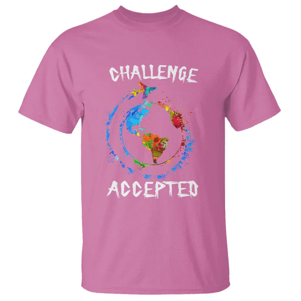Travel Lover T Shirt Challenge Accepted World Map Traveling TS09 Azalea Printyourwear