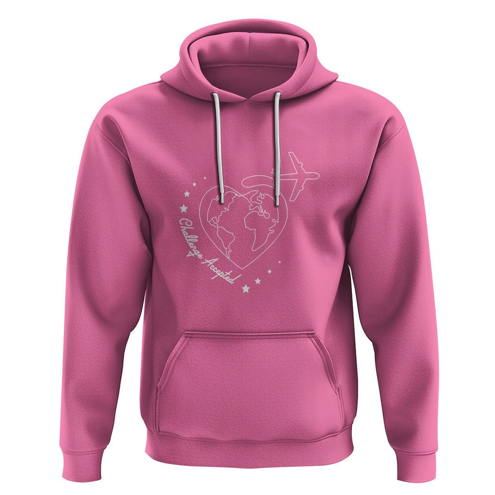Travel Lover Hoodie Challenge Accepted World Map Traveling TS09 Azalea Printyourwear