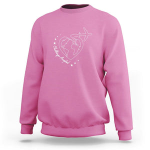 Travel Lover Sweatshirt Challenge Accepted World Map Traveling TS09 Azalea Printyourwear