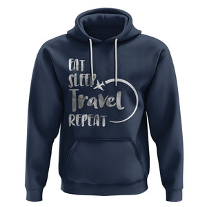Funny Travelling Hoodie Eat Sleep Travel Repeat TS09 Navy Printyourwear