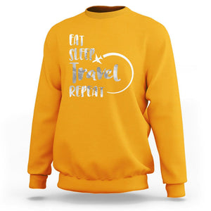Funny Travelling Sweatshirt Eat Sleep Travel Repeat TS09 Gold Printyourwear