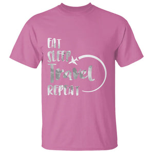 Funny Travelling T Shirt Eat Sleep Travel Repeat TS09 Azalea Printyourwear