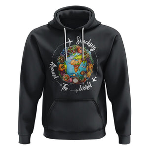 Travel For Food Lover Hoodie Snacking Around The World Traveling TS09 Black Printyourwear