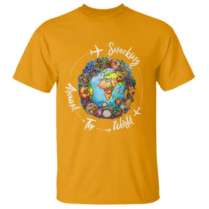 Travel For Food Lover T Shirt Snacking Around The World Traveling TS09 Gold Printyourwear