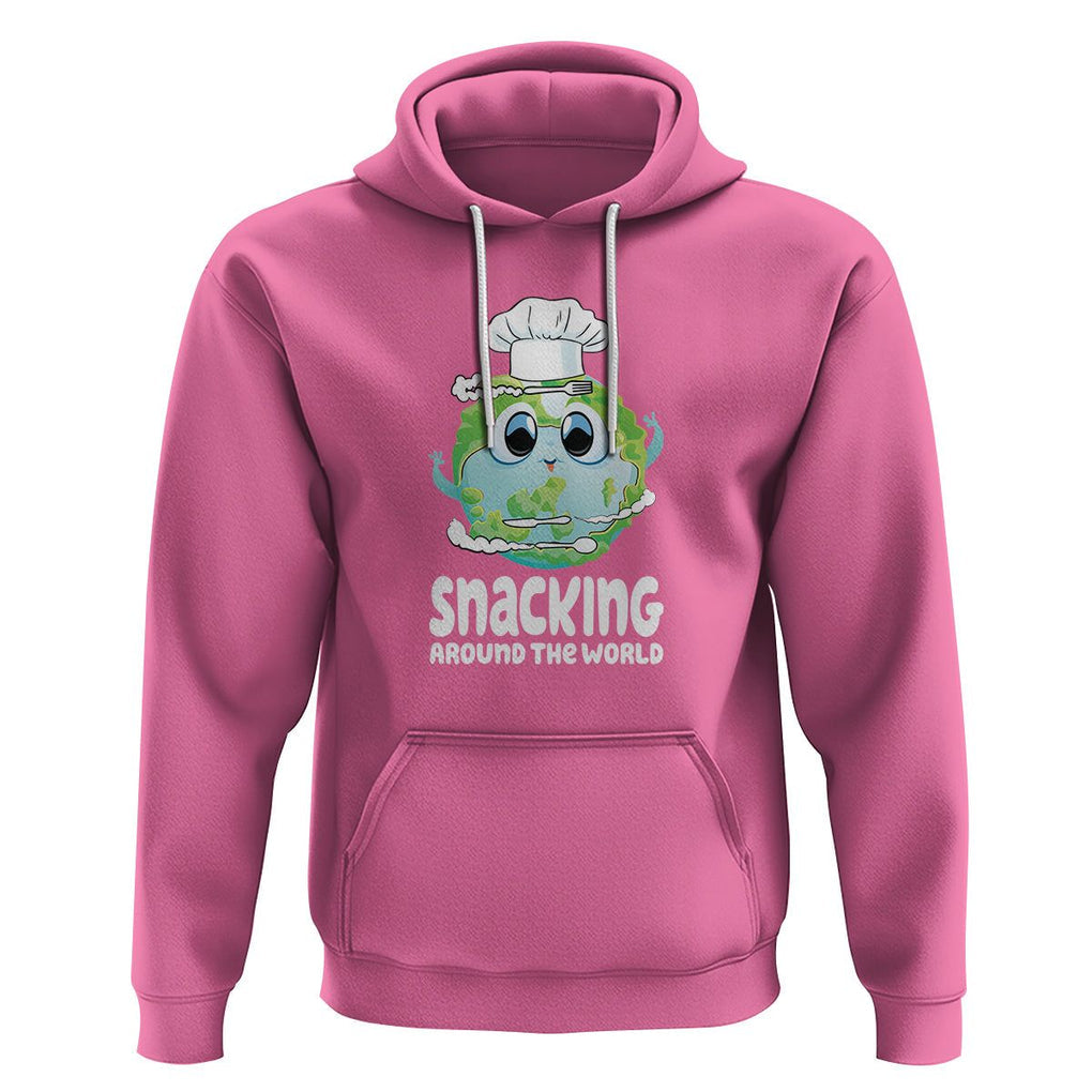 Travel For Food Lover Hoodie Snacking Around The World Traveling TS09 Azalea Printyourwear