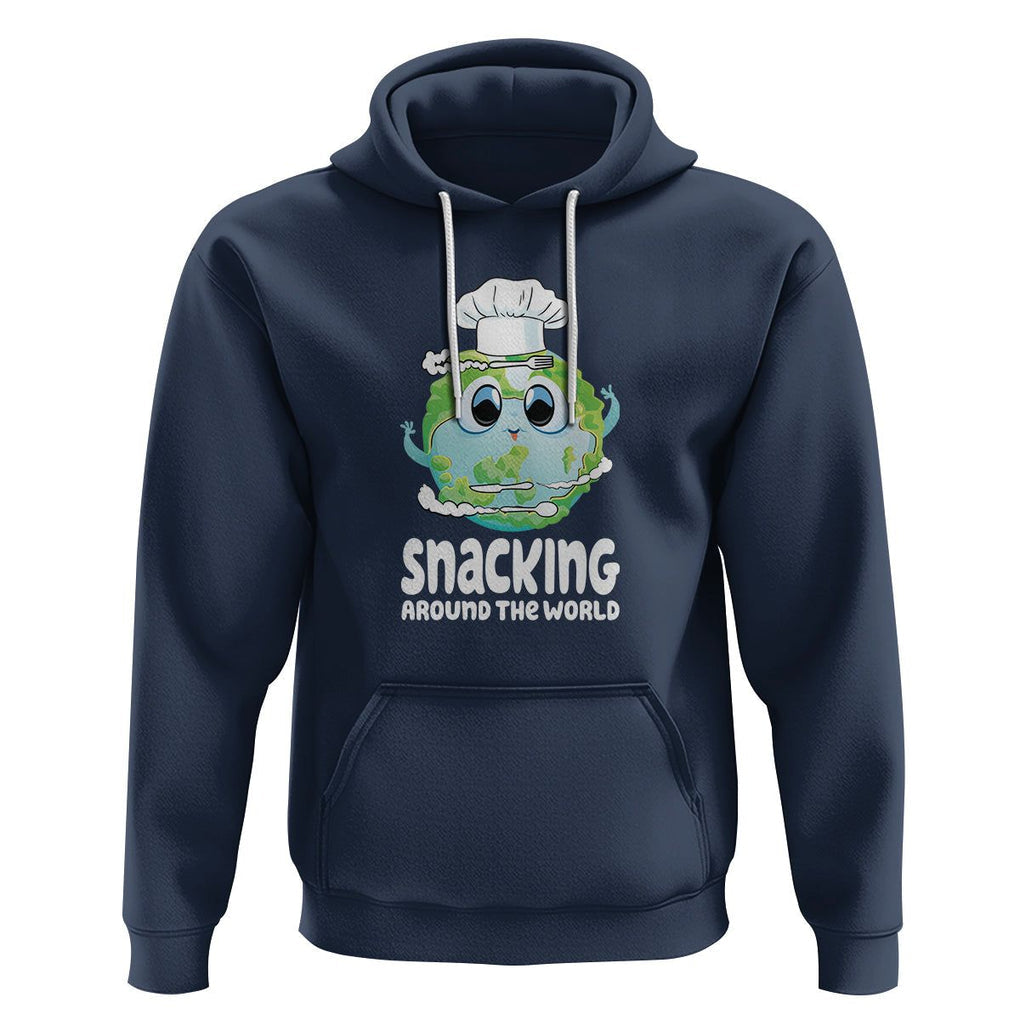 Travel For Food Lover Hoodie Snacking Around The World Traveling TS09 Navy Printyourwear