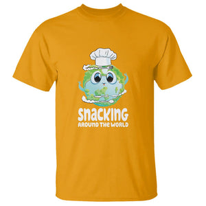 Travel For Food Lover T Shirt Snacking Around The World Traveling TS09 Gold Printyourwear