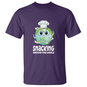 Travel For Food Lover T Shirt Snacking Around The World Traveling TS09 Purple Printyourwear