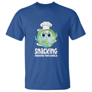Travel For Food Lover T Shirt Snacking Around The World Traveling TS09 Royal Blue Printyourwear