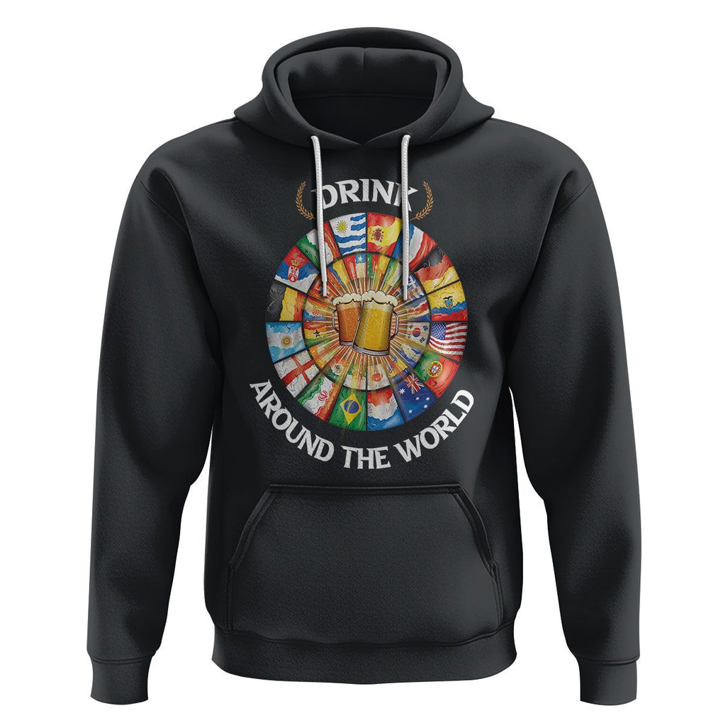 Travel For Beer Lover Hoodie Drinking Around The World Traveling TS09 Black Printyourwear