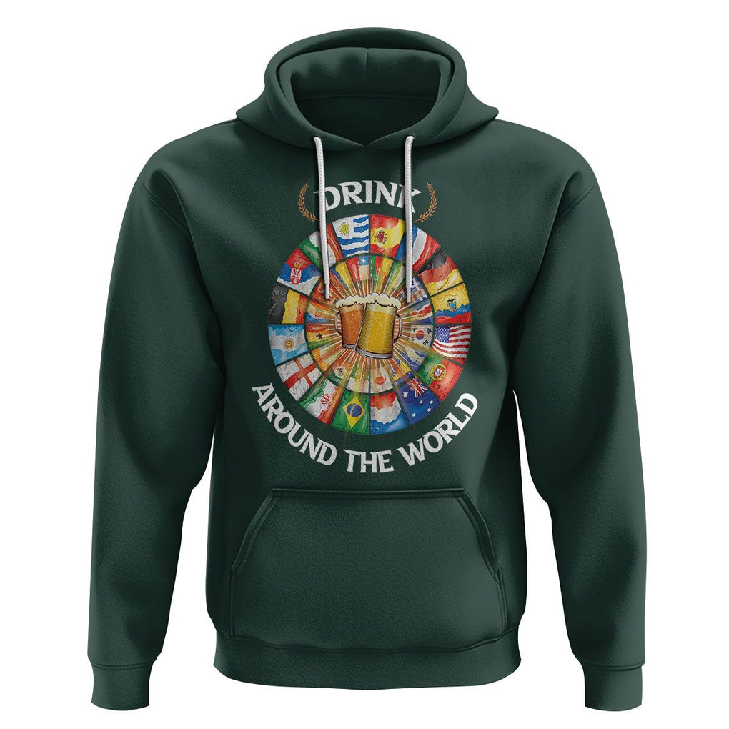 Travel For Beer Lover Hoodie Drinking Around The World Traveling TS09 Dark Forest Green Printyourwear