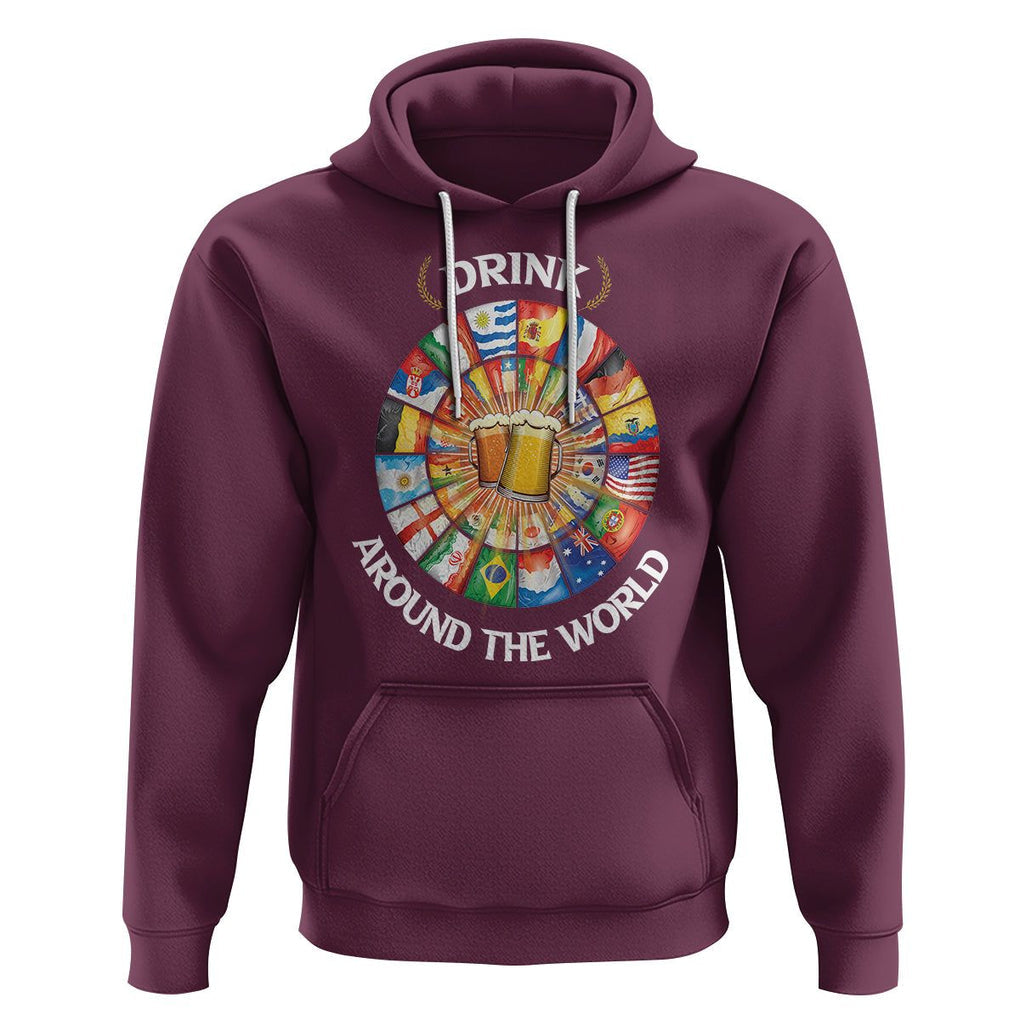 Travel For Beer Lover Hoodie Drinking Around The World Traveling TS09 Maroon Printyourwear