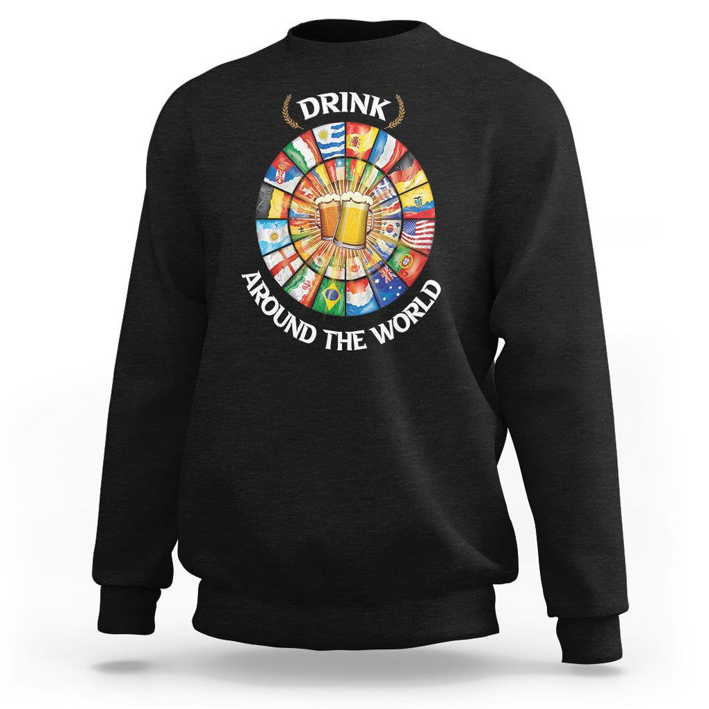 Travel For Beer Lover Sweatshirt Drinking Around The World Traveling TS09 Black Printyourwear