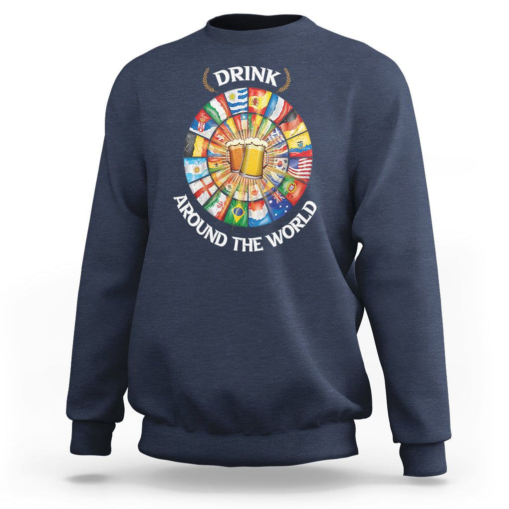 Travel For Beer Lover Sweatshirt Drinking Around The World Traveling TS09 Navy Printyourwear
