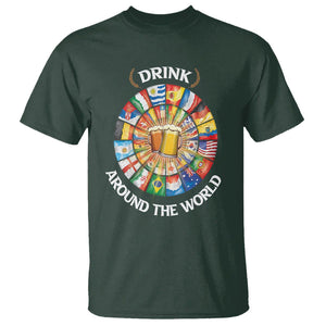 Travel For Beer Lover T Shirt Drinking Around The World Traveling TS09 Dark Forest Green Printyourwear