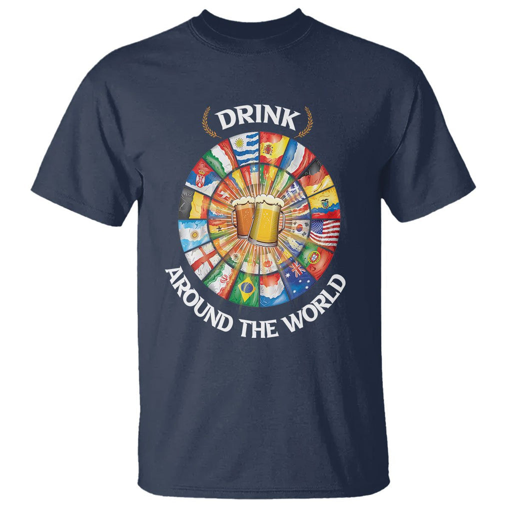 Travel For Beer Lover T Shirt Drinking Around The World Traveling TS09 Navy Printyourwear