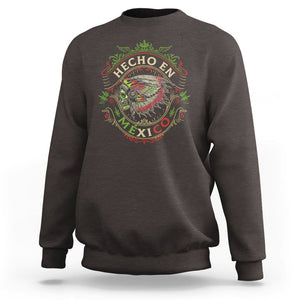 Hecho En Mexico Sweatshirt Aztec Skull Made In Mexico Mexican TS09 Dark Chocolate Printyourwear
