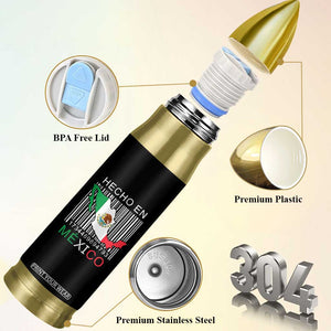 Mexican Pride Bullet Tumbler Hecho En Mexico Flag Barcode TS09 Print Your Wear