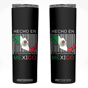 Mexican Pride Skinny Tumbler Hecho En Mexico Flag Barcode TS09 Black Print Your Wear