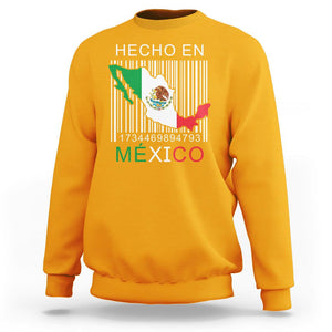 Mexican Pride Sweatshirt Hecho En Mexico Flag Barcode TS09 Gold Printyourwear