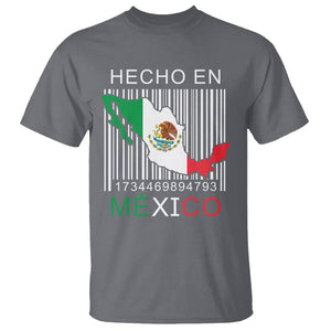 Mexican Pride T Shirt Hecho En Mexico Flag Barcode TS09 Charcoal Printyourwear