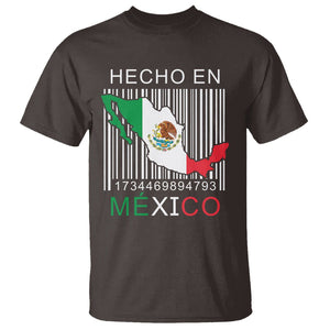 Mexican Pride T Shirt Hecho En Mexico Flag Barcode TS09 Dark Chocolate Printyourwear