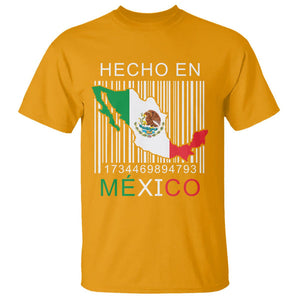 Mexican Pride T Shirt Hecho En Mexico Flag Barcode TS09 Gold Printyourwear