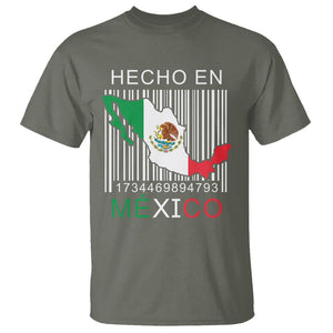 Mexican Pride T Shirt Hecho En Mexico Flag Barcode TS09 Military Green Printyourwear
