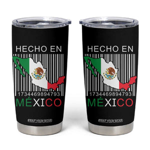 Mexican Pride Tumbler Cup Hecho En Mexico Flag Barcode TS09 Black Print Your Wear