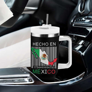 Mexican Pride Tumbler With Handle Hecho En Mexico Flag Barcode TS09 Print Your Wear