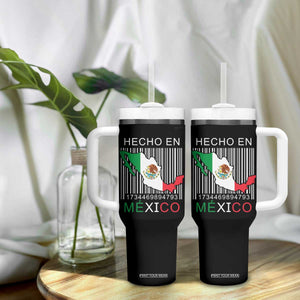 Mexican Pride Tumbler With Handle Hecho En Mexico Flag Barcode TS09 Print Your Wear