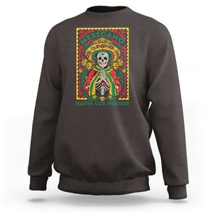 Mexican Pride Sweatshirt Mexicano Hasta Los Huesos Skeleton Sombrero TS09 Dark Chocolate Printyourwear