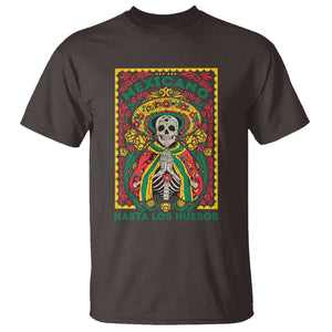 Mexican Pride T Shirt Mexicano Hasta Los Huesos Skeleton Sombrero TS09 Dark Chocolate Printyourwear