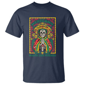 Mexican Pride T Shirt Mexicano Hasta Los Huesos Skeleton Sombrero TS09 Navy Printyourwear