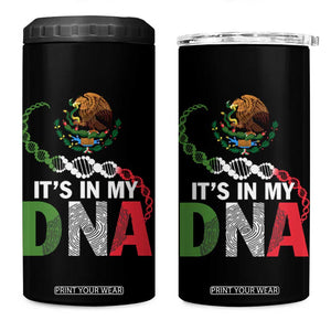 Mexican Pride 4 in 1 Can Cooler Tumbler It's In My DNA Mexico Flag Proud Hispanic TS09 One Size: 16 oz Black Print Your Wear