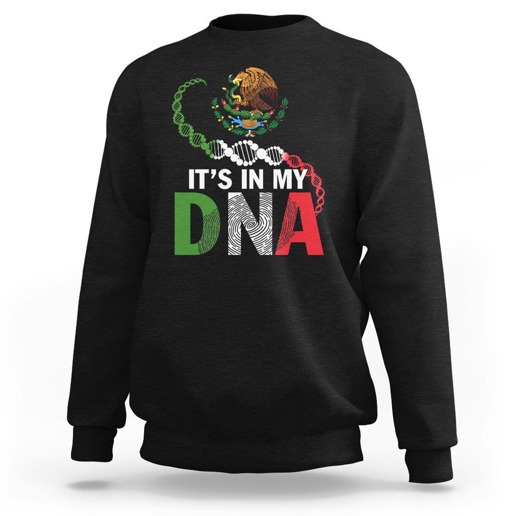 Mexican Pride Sweatshirt It's In My DNA Mexico Flag Proud Hispanic TS09 Black Printyourwear
