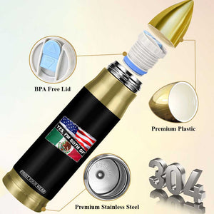Mexican American Bullet Tumbler Yes I'm Both Of Them USA Mexico Flag Hispanic TS09 Print Your Wear